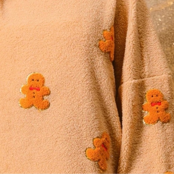 BiBi Women’s Brown Teddy Gingerbread Oversized Sherpa Pullover Sweater Size XL - Picture 3 of 4
